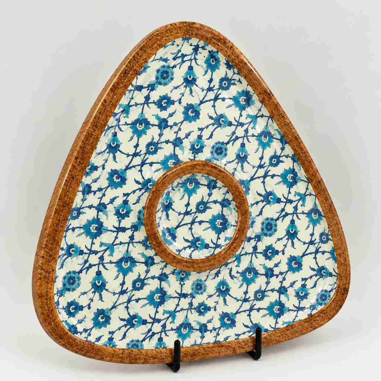 Blue Garden Triangular Chip & Dip Platter